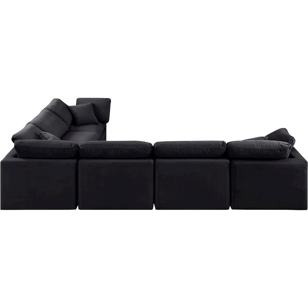 Indulge Black Velvet Modular Sectional