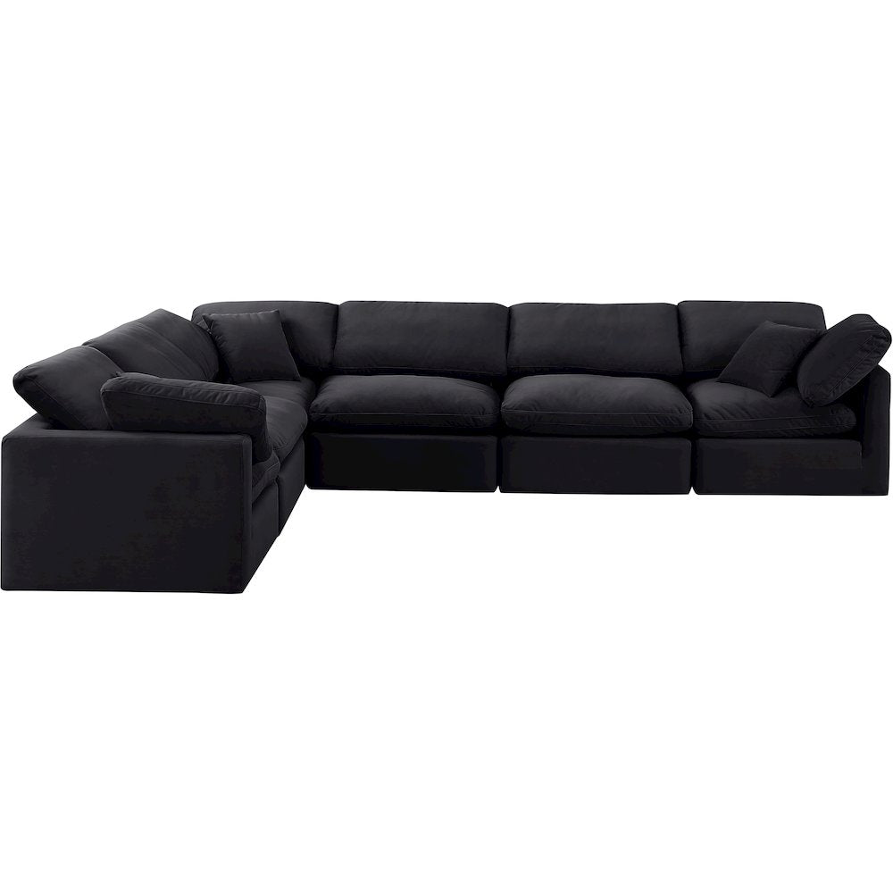 Indulge Black Velvet Modular Sectional