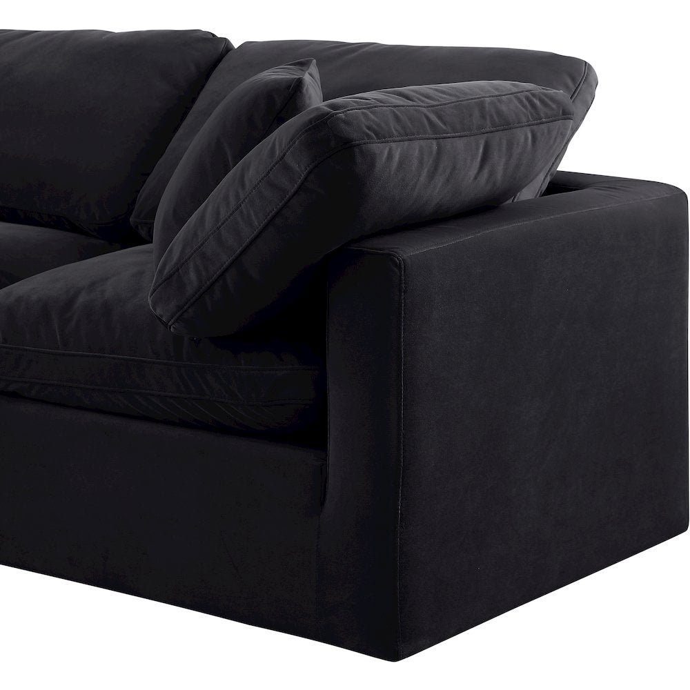Indulge Black Velvet Modular Sectional