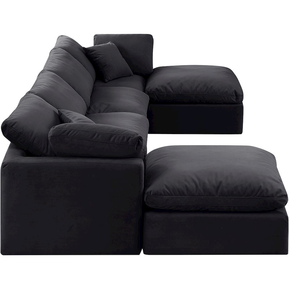 Indulge Black Velvet Modular Sectional
