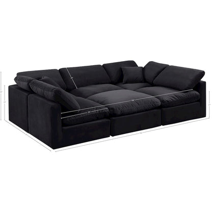 Indulge Black Velvet Modular Sectional