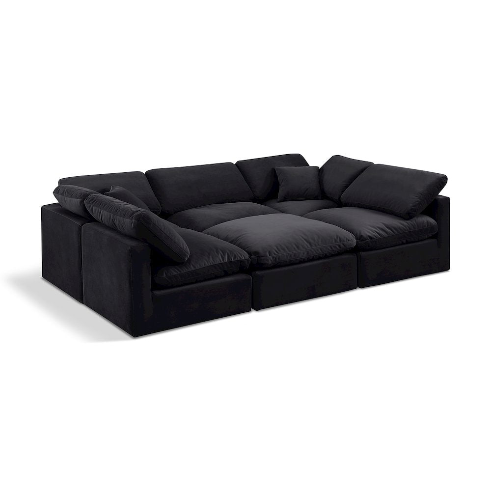 Indulge Black Velvet Modular Sectional