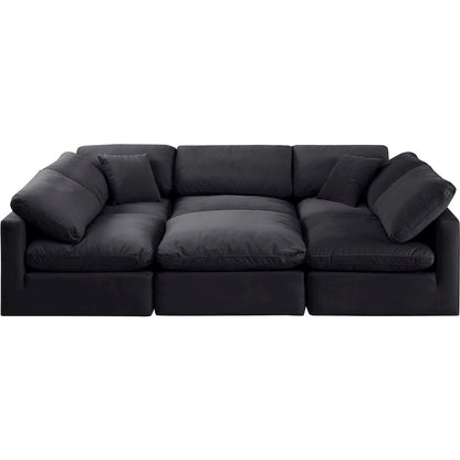 Indulge Black Velvet Modular Sectional