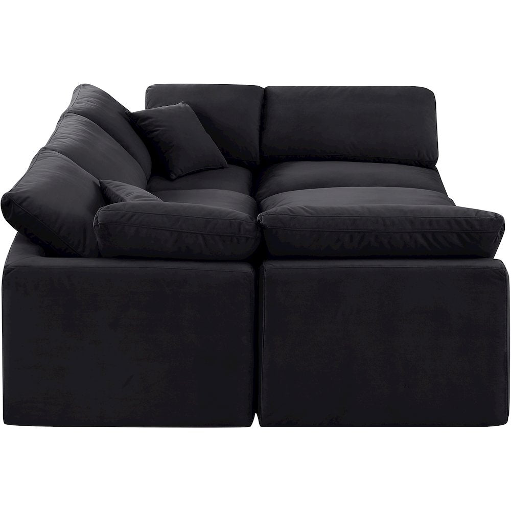 Indulge Black Velvet Modular Sectional