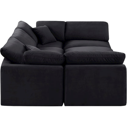 Indulge Black Velvet Modular Sectional