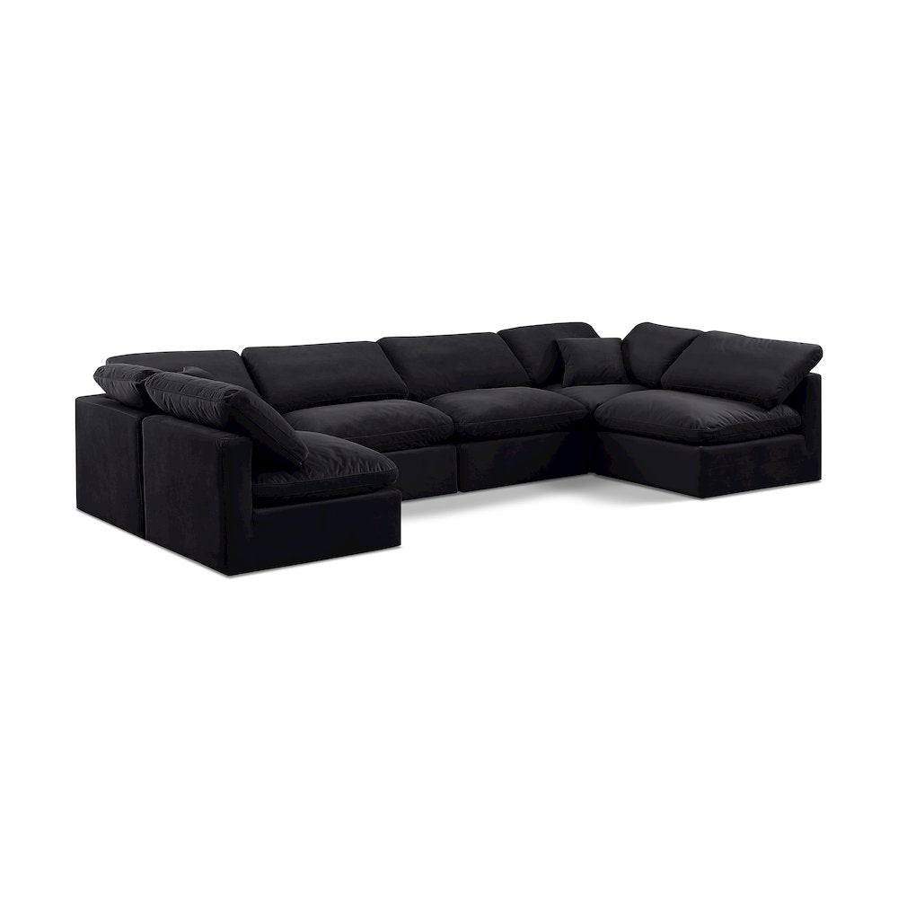 Indulge Black Velvet Modular Sectional