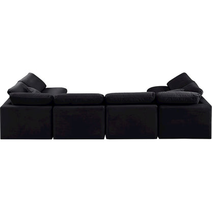 Indulge Black Velvet Modular Sectional