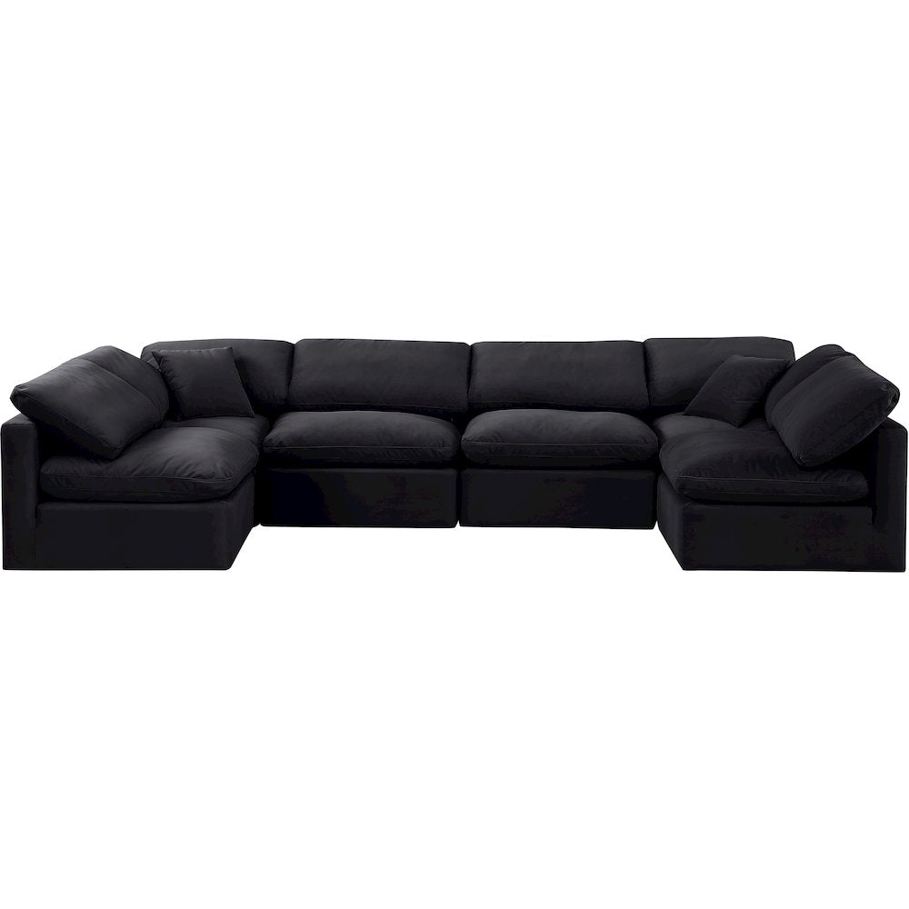 Indulge Black Velvet Modular Sectional