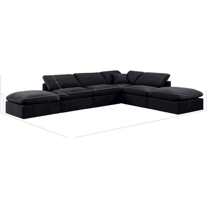 Indulge Black Velvet Modular Sectional