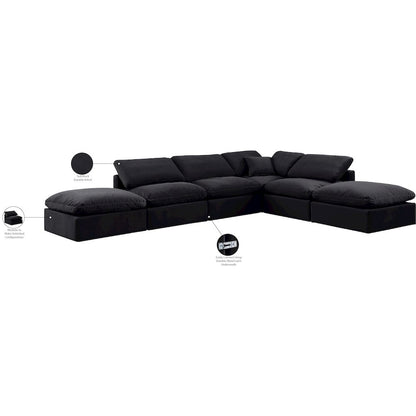 Indulge Black Velvet Modular Sectional