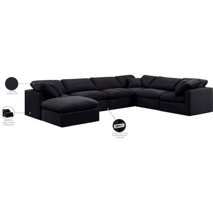 Indulge Black Velvet Modular Sectional