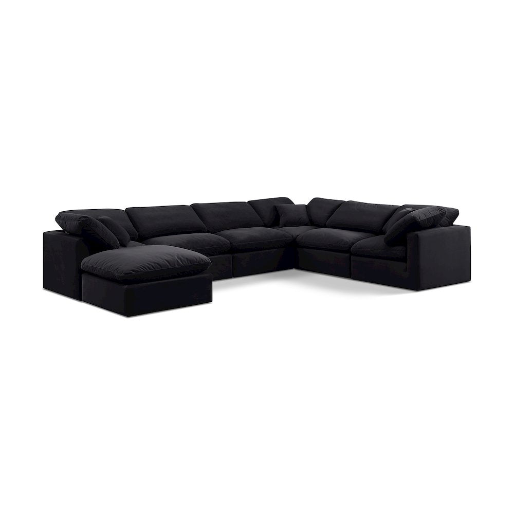 Indulge Black Velvet Modular Sectional