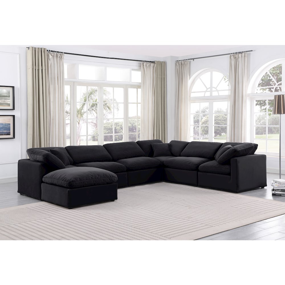 Indulge Black Velvet Modular Sectional