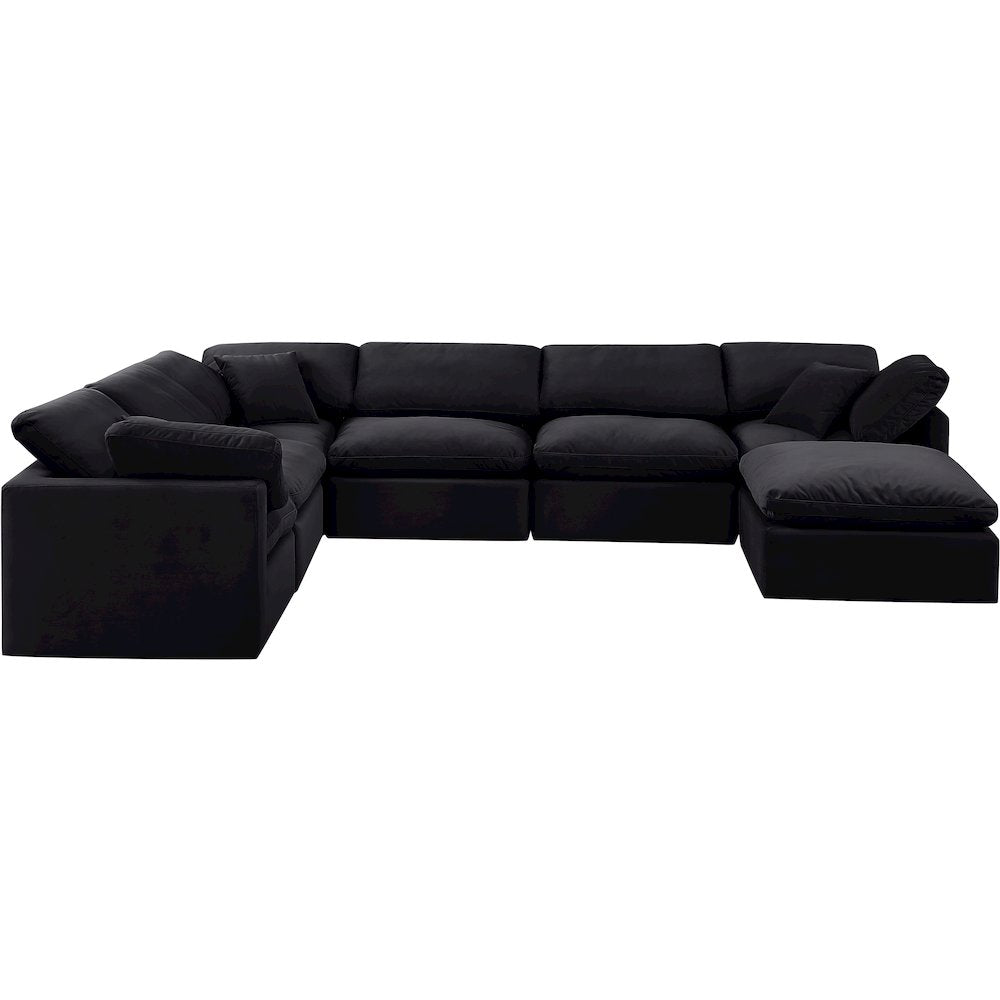 Indulge Black Velvet Modular Sectional