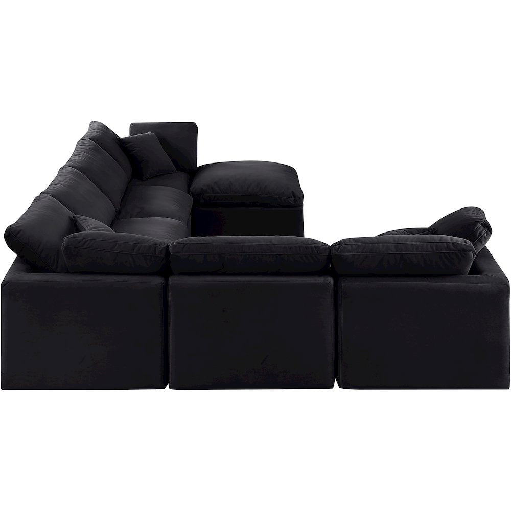 Indulge Black Velvet Modular Sectional