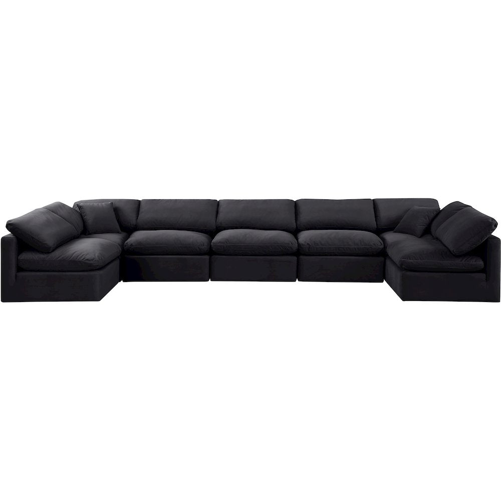Indulge Black Velvet Modular Sectional