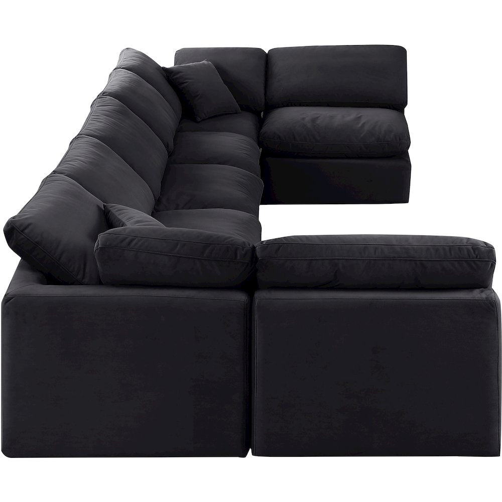 Indulge Black Velvet Modular Sectional