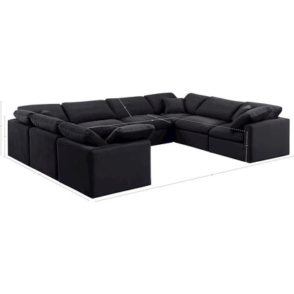 Indulge Black Velvet Modular Sectional