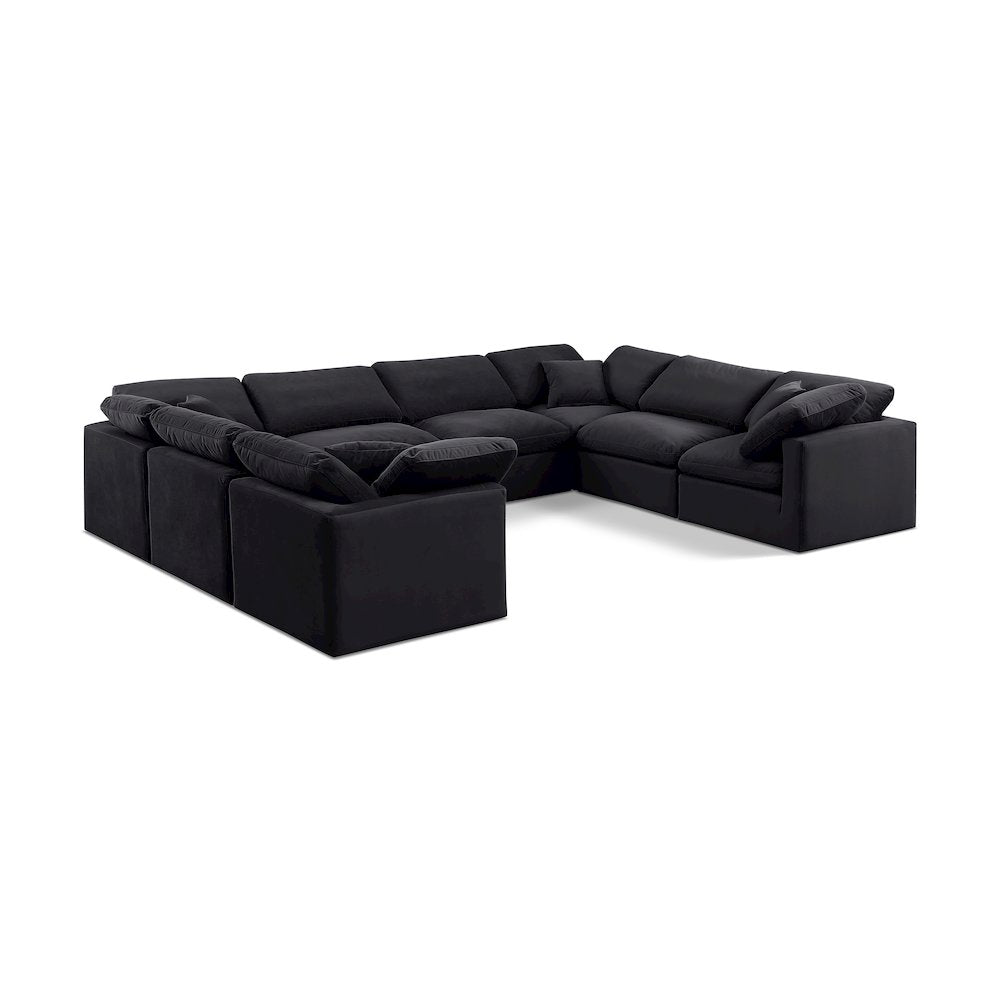 Indulge Black Velvet Modular Sectional
