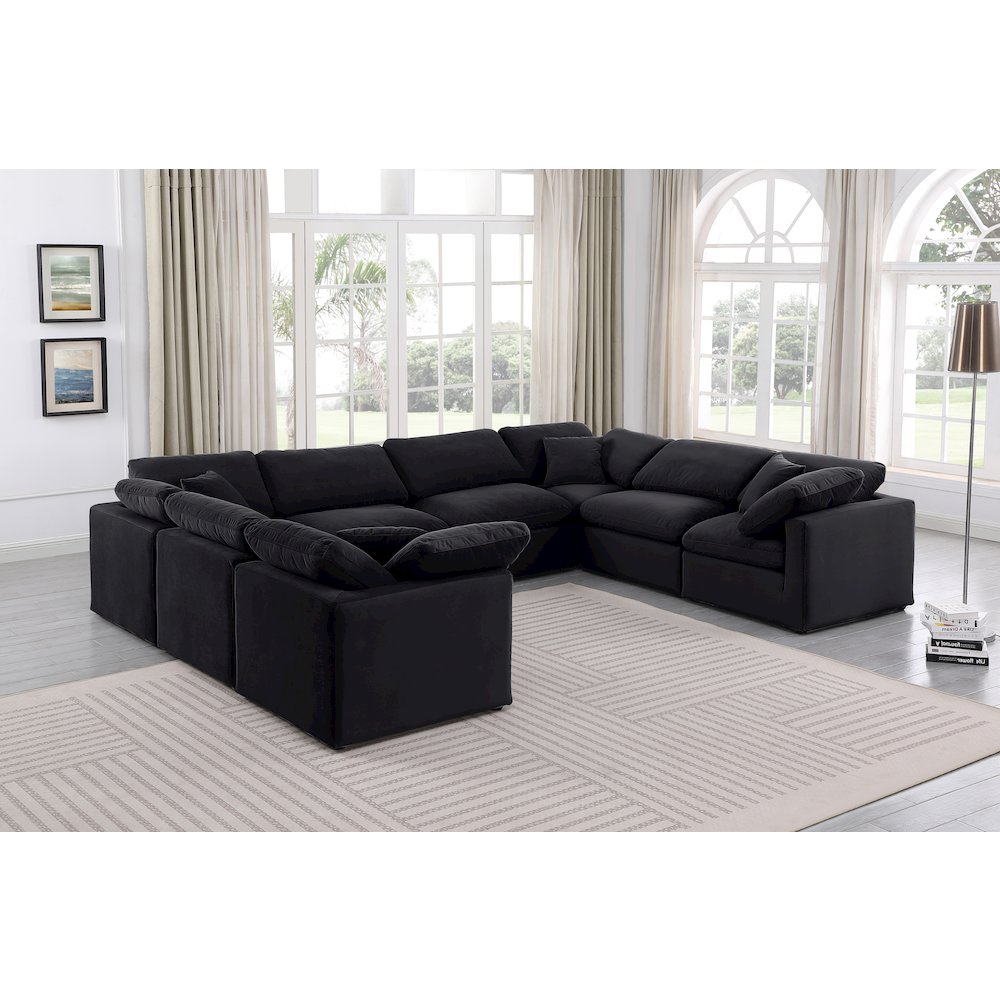 Indulge Black Velvet Modular Sectional