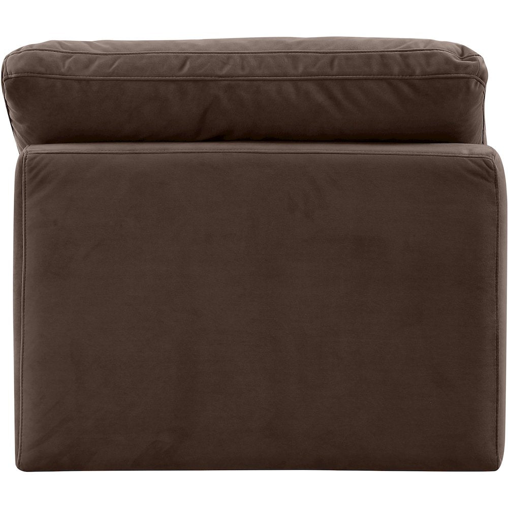 Indulge Brown Velvet Armless Chair
