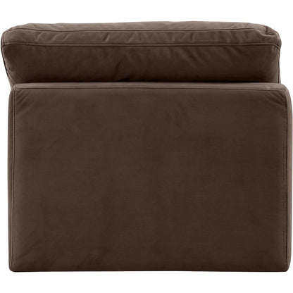 Indulge Brown Velvet Armless Chair