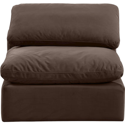 Indulge Brown Velvet Armless Chair