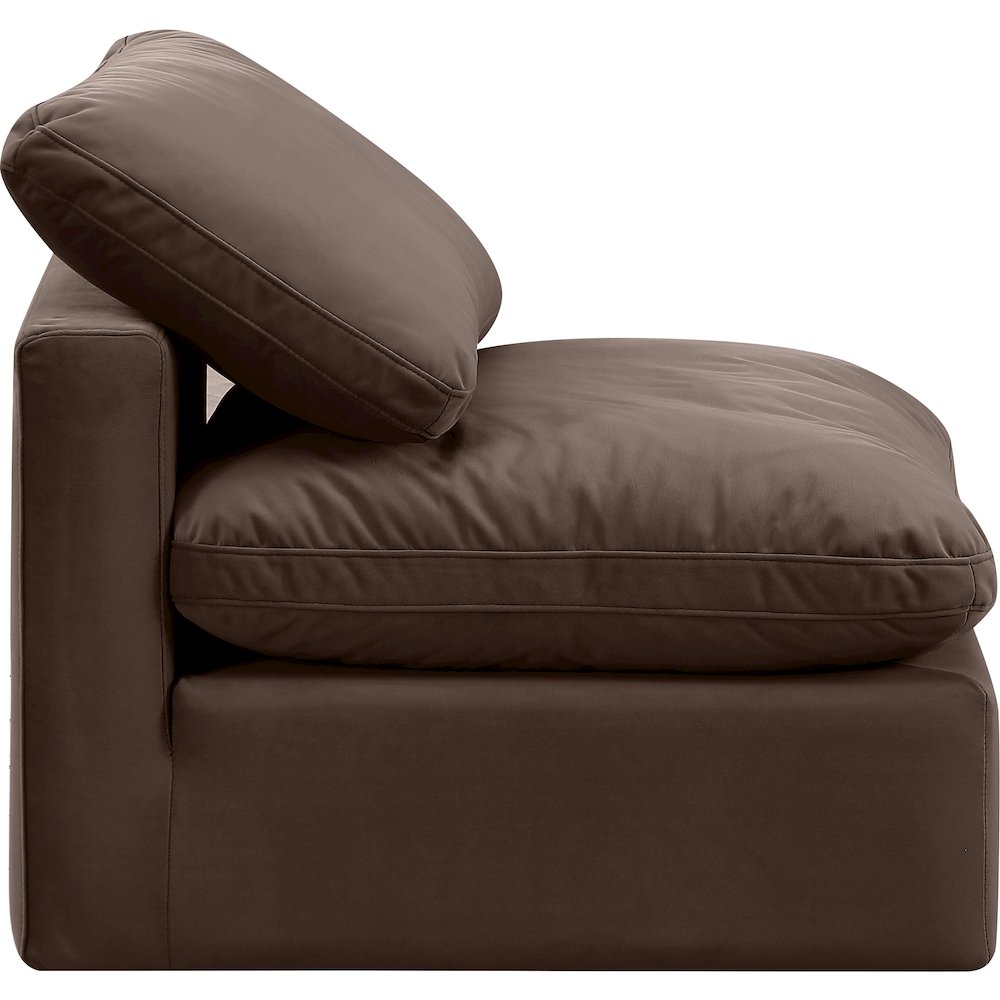 Indulge Brown Velvet Armless Chair