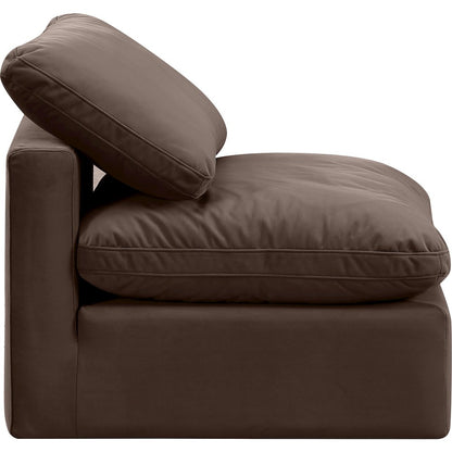 Indulge Brown Velvet Armless Chair