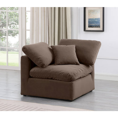 Indulge Brown Velvet Corner Chair
