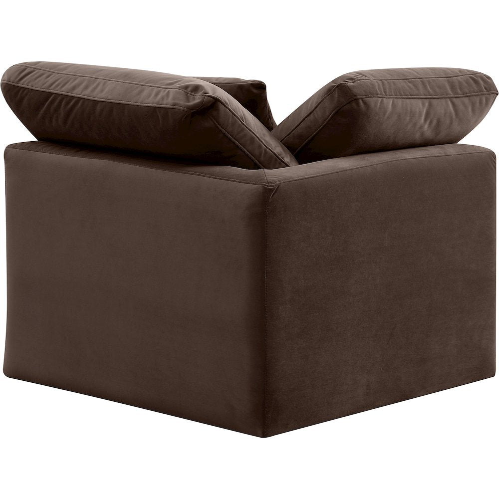 Indulge Brown Velvet Corner Chair