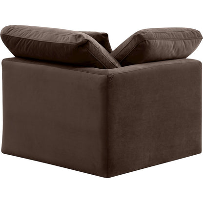 Indulge Brown Velvet Corner Chair