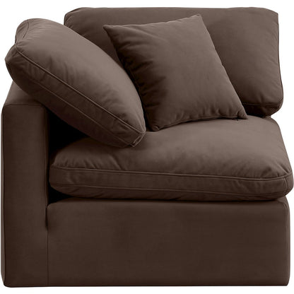 Indulge Brown Velvet Corner Chair