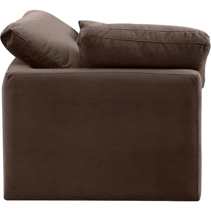 Indulge Brown Velvet Corner Chair