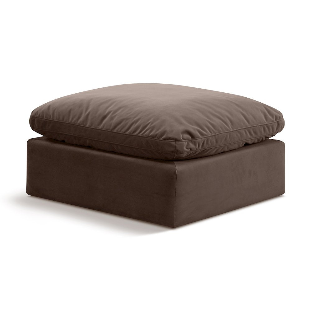 Indulge Brown Velvet Ottoman