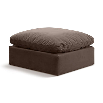 Indulge Brown Velvet Ottoman