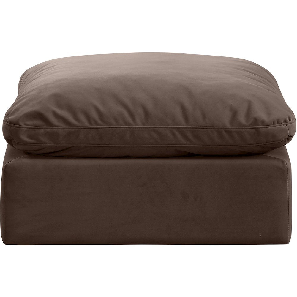 Indulge Brown Velvet Ottoman