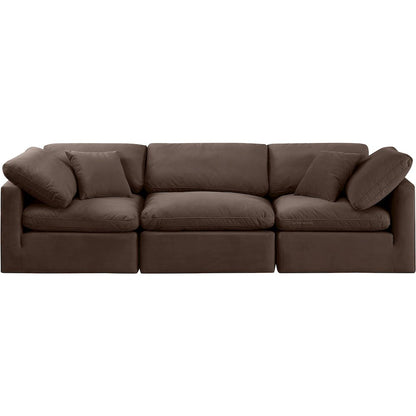 Indulge Brown Velvet Modular Sofa