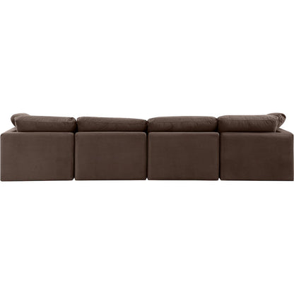 Indulge Brown Velvet Modular Sofa