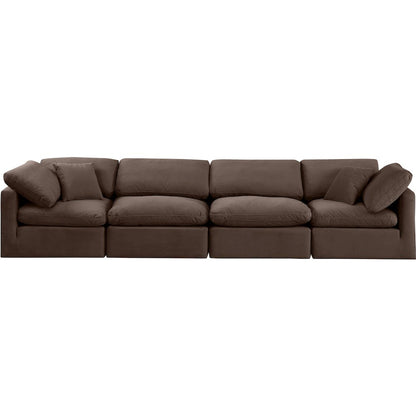 Indulge Brown Velvet Modular Sofa