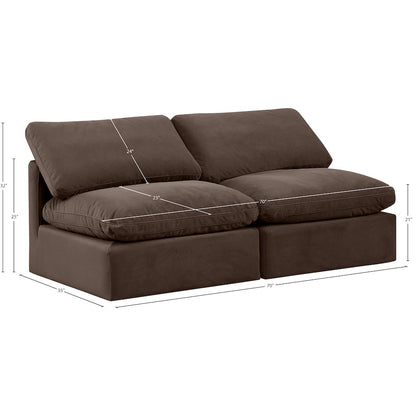Indulge Brown Velvet Modular Sofa