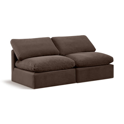 Indulge Brown Velvet Modular Sofa