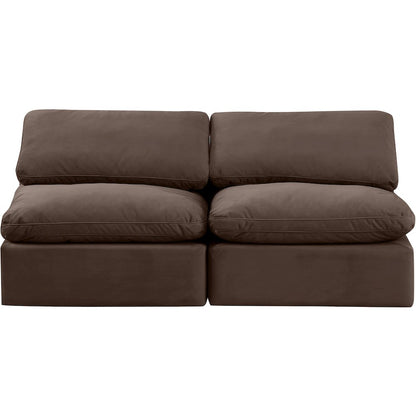 Indulge Brown Velvet Modular Sofa