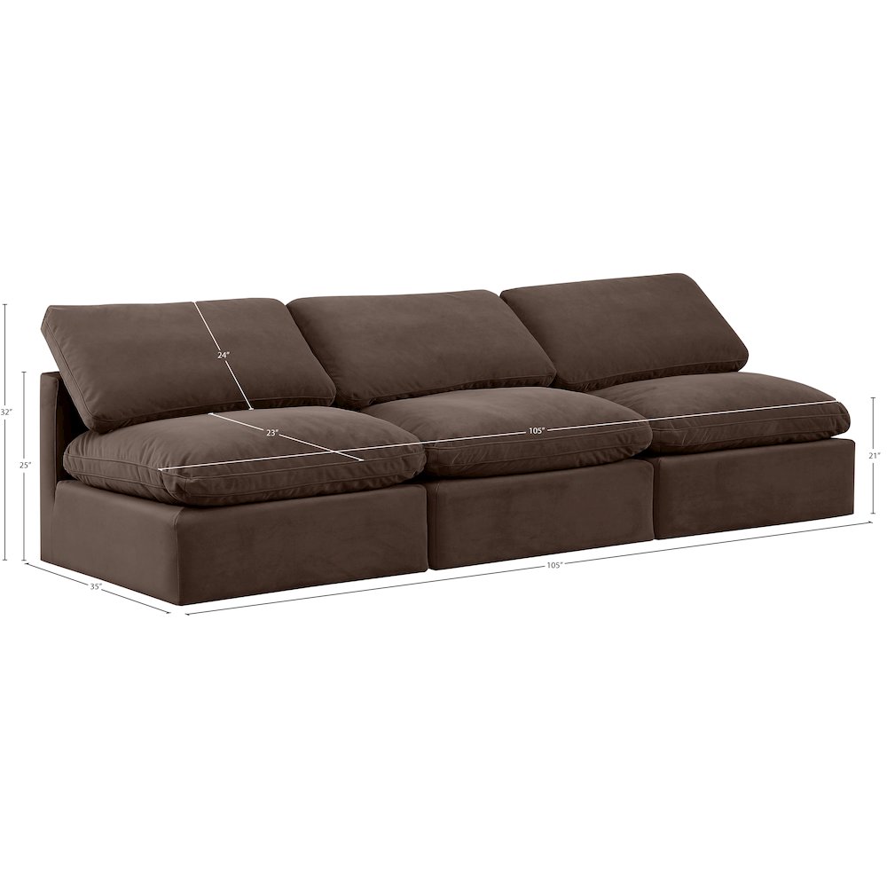 Indulge Brown Velvet Modular Sofa
