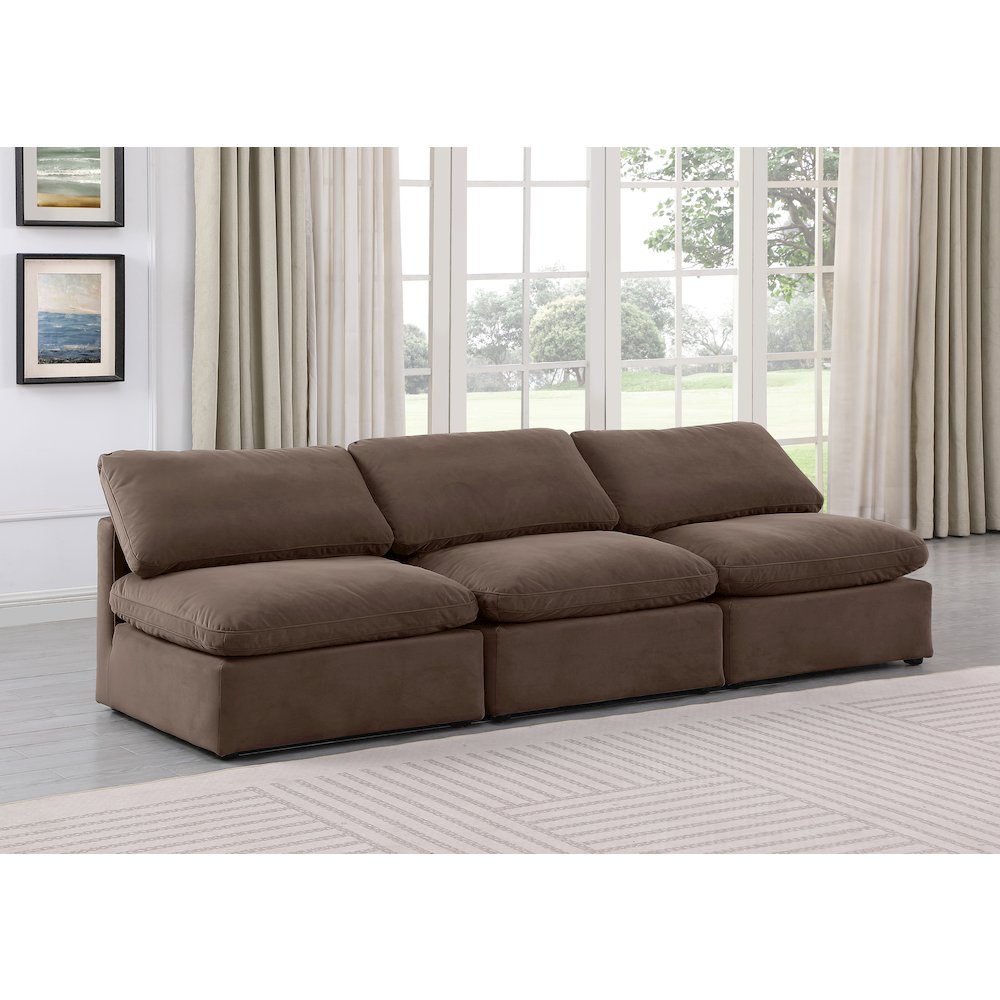 Indulge Brown Velvet Modular Sofa