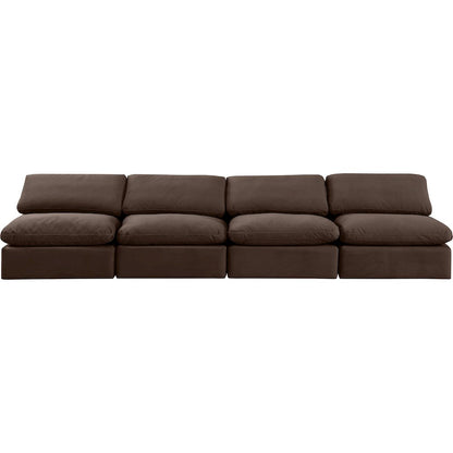 Indulge Brown Velvet Modular Sofa