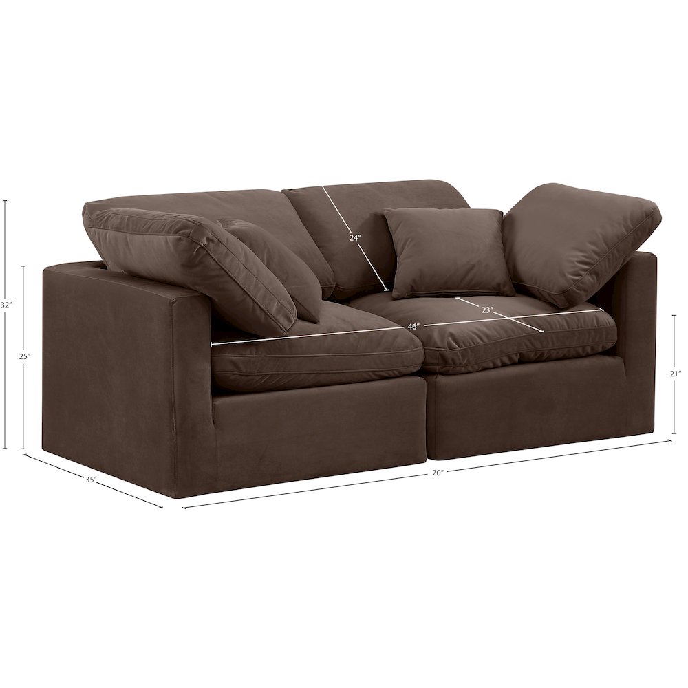 Indulge Brown Velvet Modular Sofa