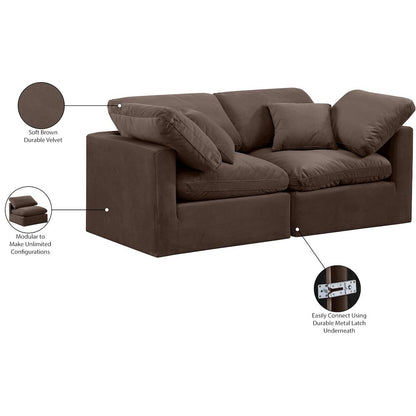Indulge Brown Velvet Modular Sofa