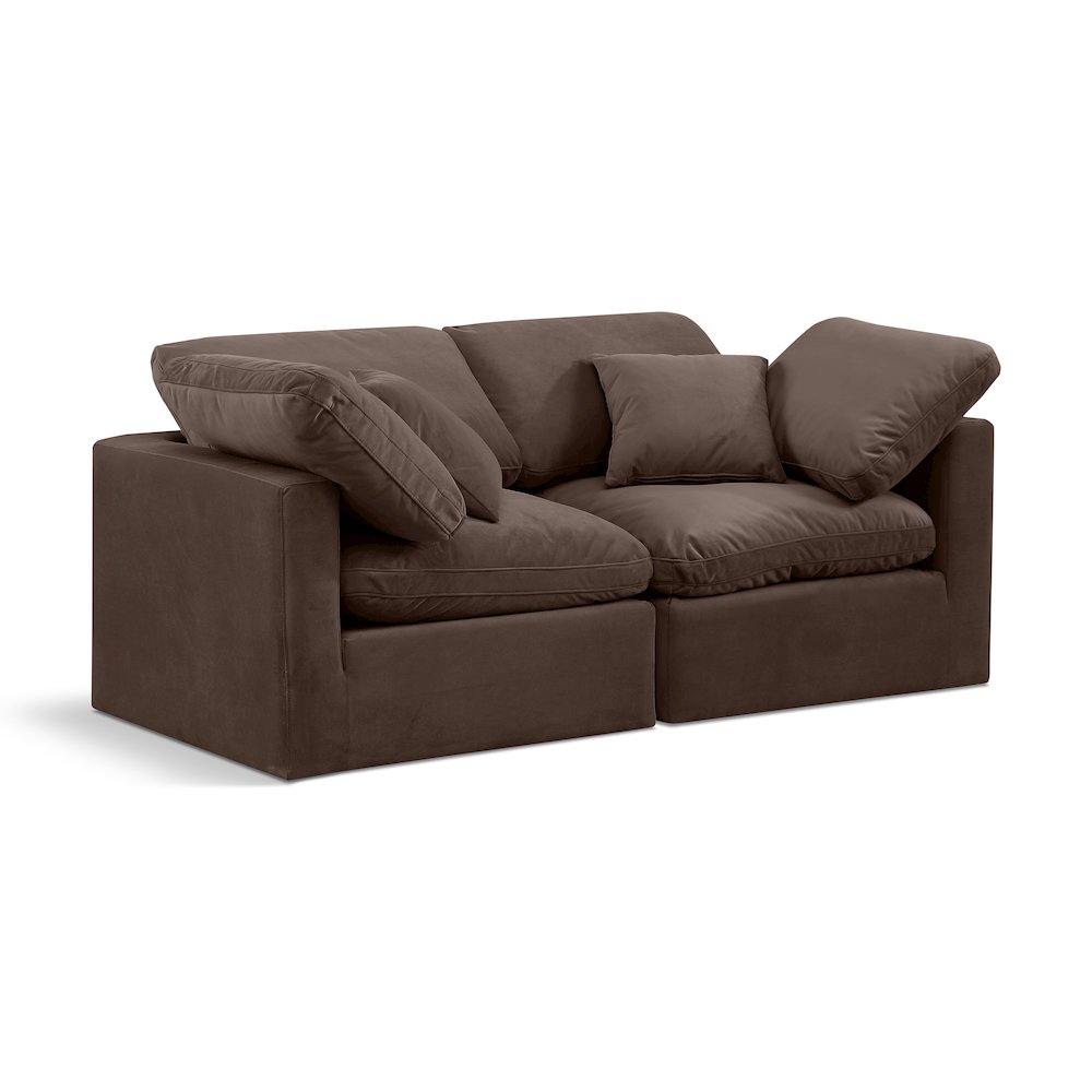 Indulge Brown Velvet Modular Sofa