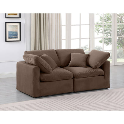 Indulge Brown Velvet Modular Sofa